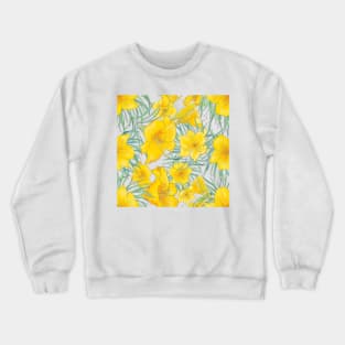 Yellow daylily flower pattern Crewneck Sweatshirt